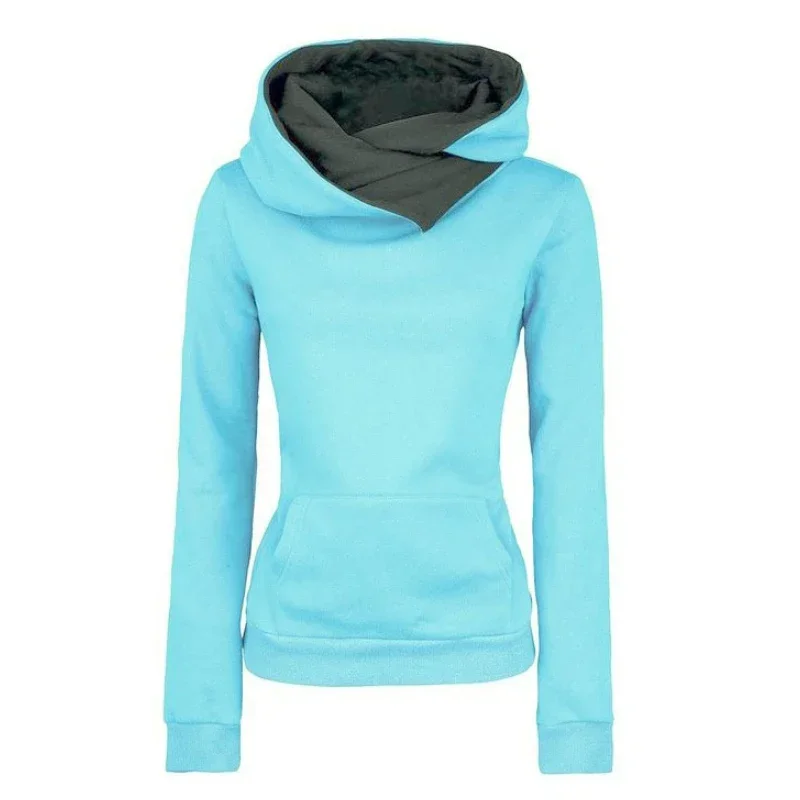 2024 Womens Hooded Tracksuit Solid Color Fashion Versatile Pullovers Casual Simplicity Sweatshirts Hot Sales High Quality Tops