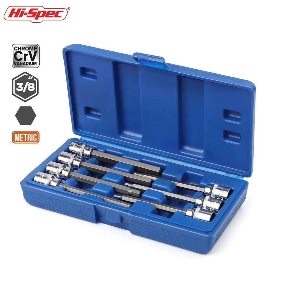 Hi-Spec 7pc Metric Extra Long Socket Set 3/8