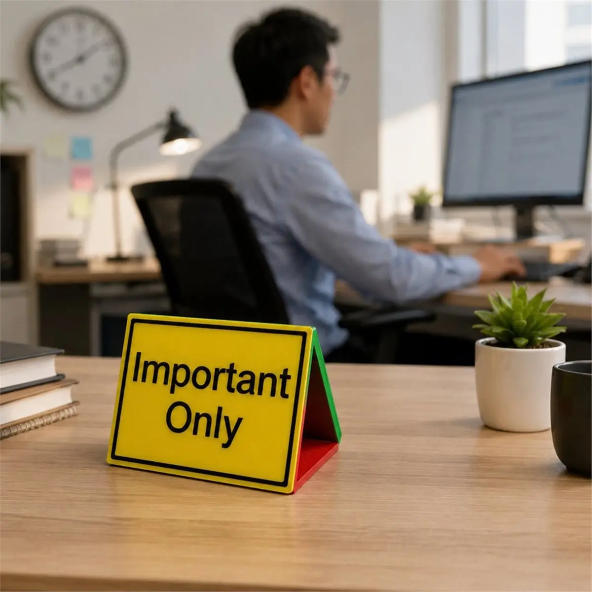 Eco-friendly Detachable Desk Sign Block Triangle Desktop Come in Sign Do Not Disturb Status Indicator for Meeting Workspaces