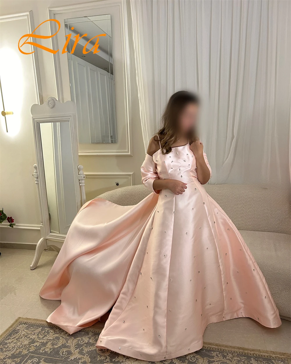 

Customized Exquisite Strapless Evening Dress Classic Off the Shoulder Satin Prom Dresses Luxury Crystal Bespoke Occasion Gowns