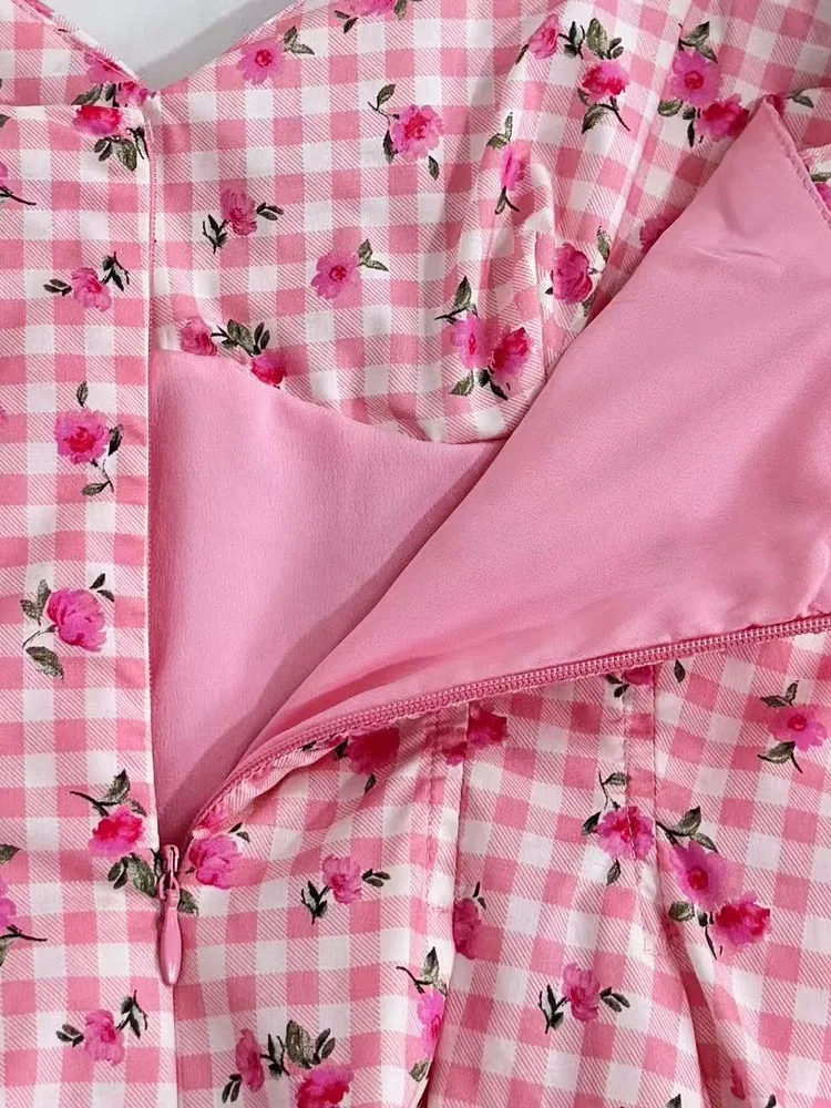 Briti Sle Kwiatowy Wzór Seksowna, Urocza Bawełniana Koszulka na Ramiączkach lub Spódnica Damska Letnia Sukienka Midi na Ramiączkach w Kształcie Litery A