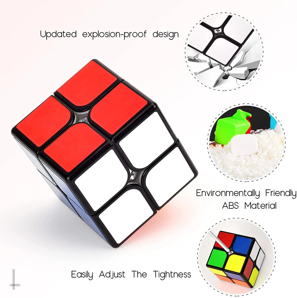 Magic Cube 2x2x2 Magic Speed Cube 2x2 Cube Smooth 3D Puzzle Toy Mini Pocket Twist Toy Educational Toys For Boys Girls Kids