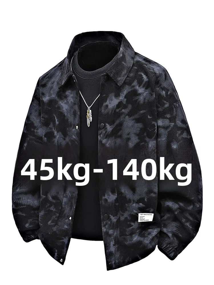 

Мужская демисезонная куртка большого размера из мягкого вельвета с отложным воротником, для полных мужчин