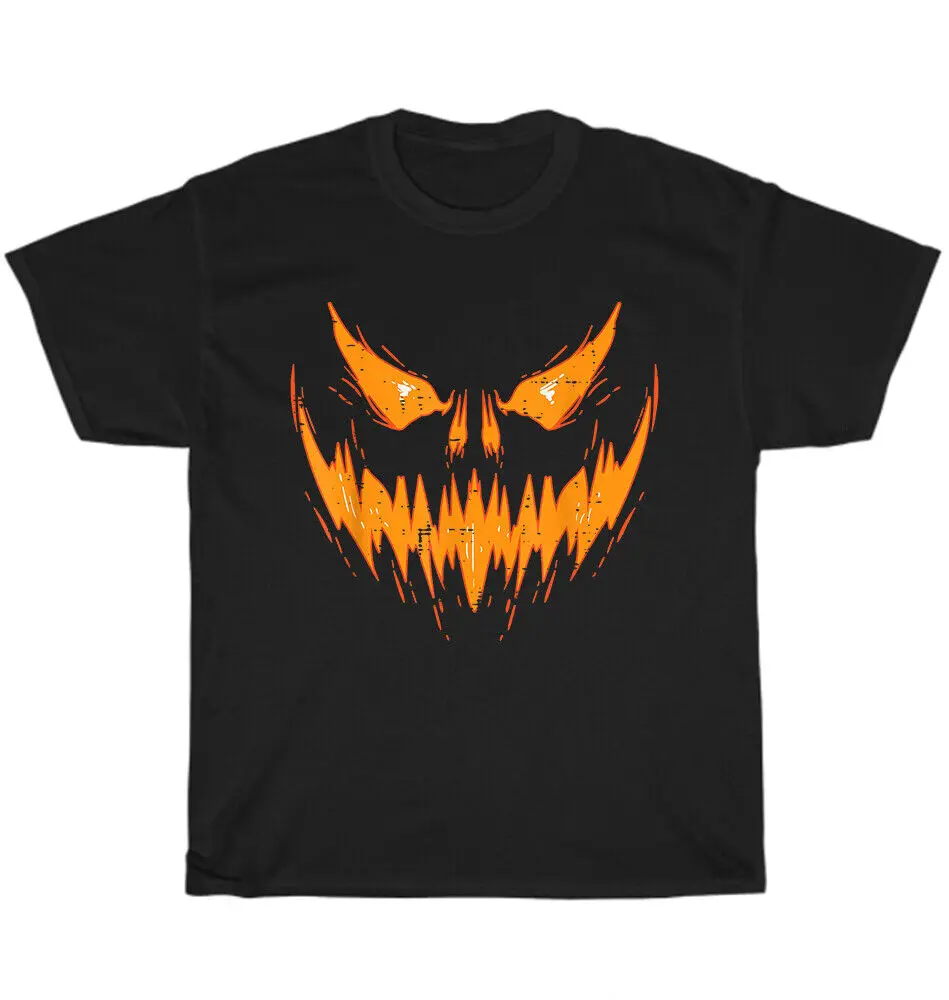 

Scary Jack O Face Pumpkin Halloween T-Shirt Tee Anime Graphic T-shirts High Quality 100%Cotton Short Sleeve