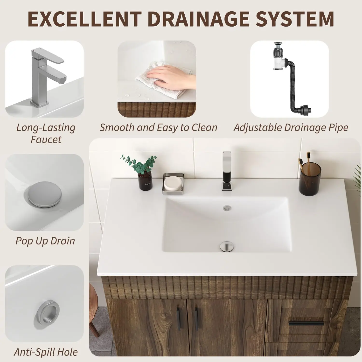 36" Wooden Vanity Cabinet 3