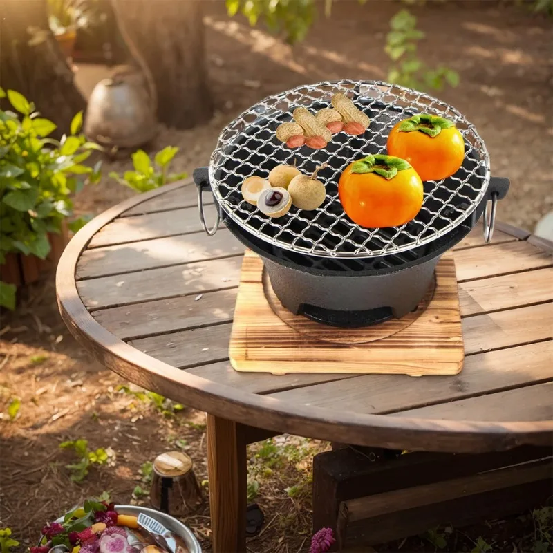 

1pc Tabletop Cast Iron Charcoal Stove Stainless Steel Barbecue Grill Charcoal Grill Stove for Family Gathering BBQ Party