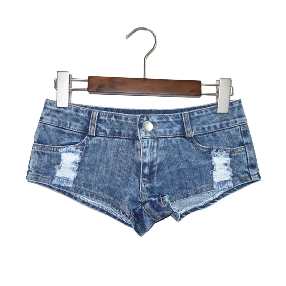 Sexy Low Rise Korean Denim Shorts with Tassel Trim Hot Streetwear Shorts for Summer Beach Party and Dancewear Jeans Women Pants