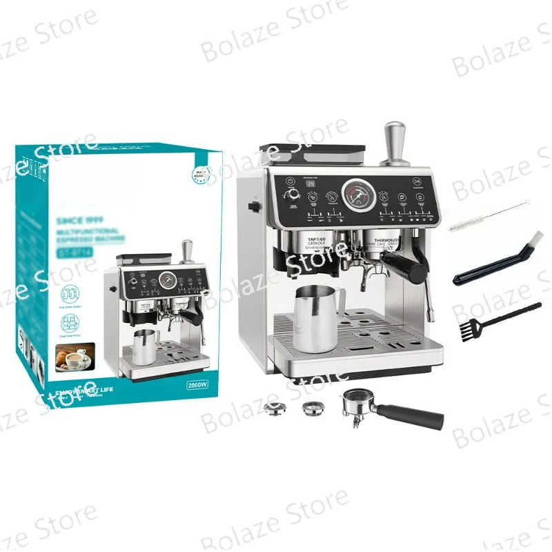 Home Italian American Semi Automatic with Grinding Bean Steamed Milk Bubble Pressure Coffee Machine