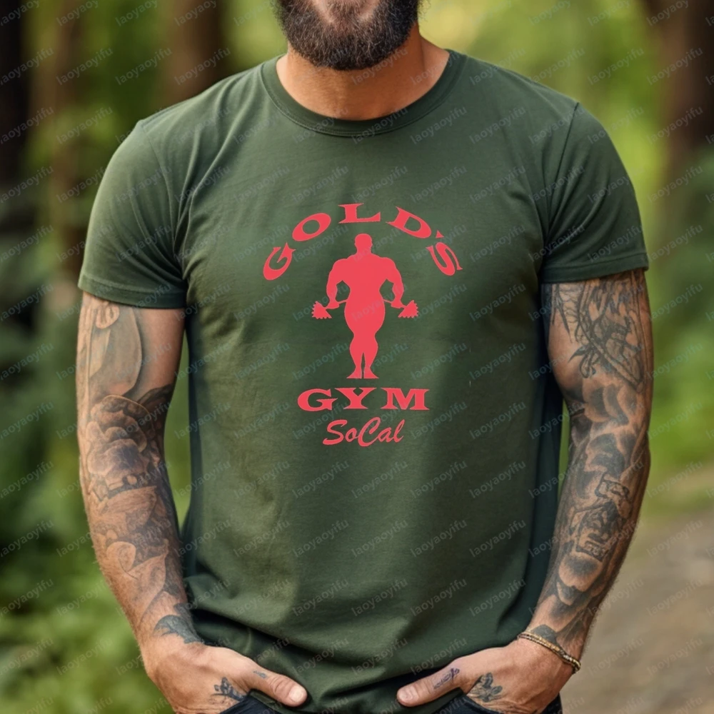 GYM Fitness Enthusiast Trendy Harajuku Short-sleeved Shirt Suitable for Both Men and Women, Pure Cotton GYMt Shirt Pattern