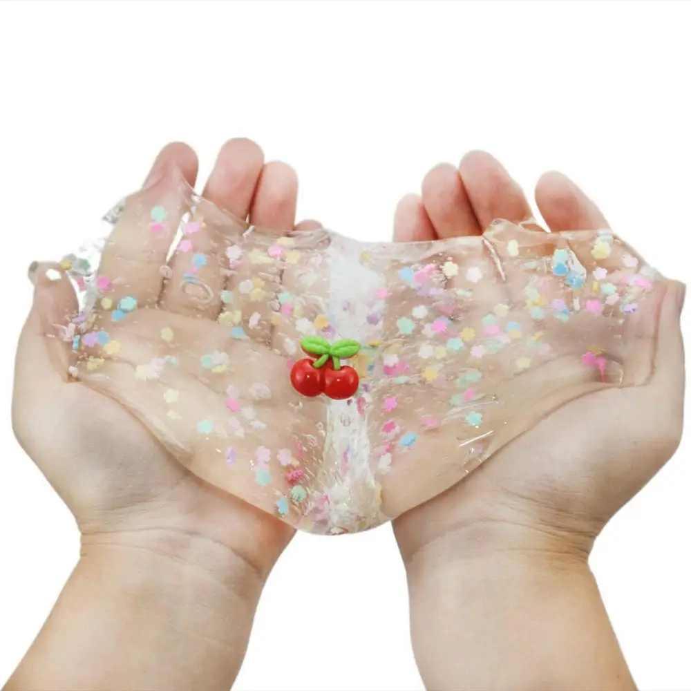 1pc 70ml Clear Slime, Large Size Fluffy Stretchy Sensory Toy, Stress Relief Putty for Kids Adults, DIY Crystal Jelly Clay