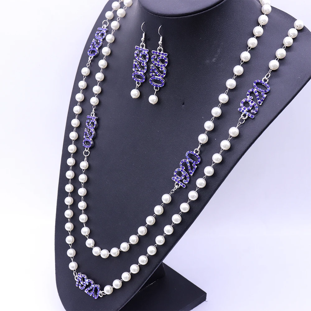 Fashion Pearl Chain Sorority Greek Letter Zeta Phi Beta Finer Women 1920 Necklaces Jewelry for gifts
