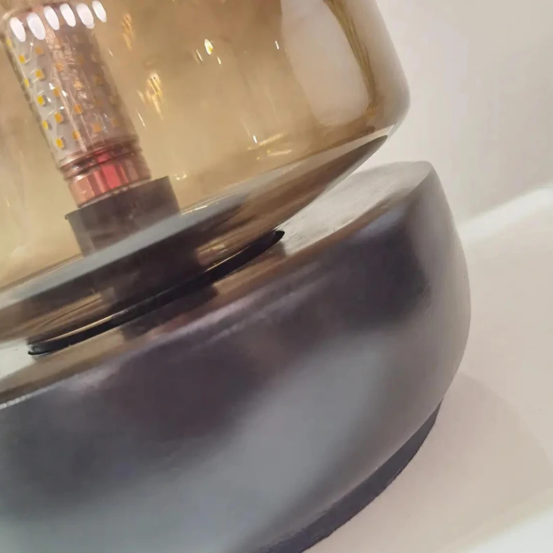 Nordic postmodern creative iron-based restaurant table lamp bedroom club model house designer style glass table lamp