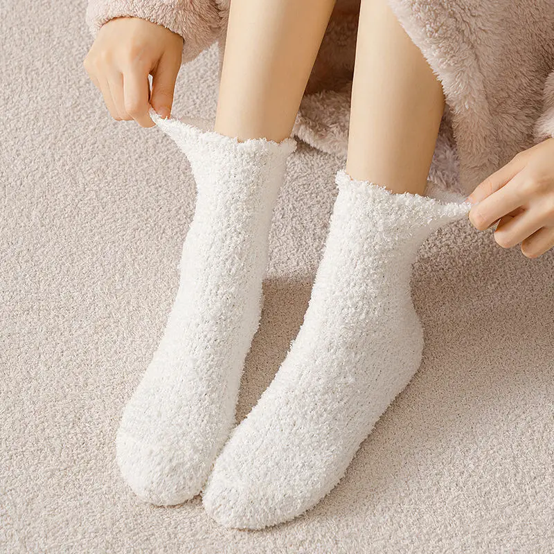 Fall Winter Socks Women Japan Style Sweet Cozy Solid Lady Comfortable Casual Thicken Soft Fashion Chic Popular All-match Lovely