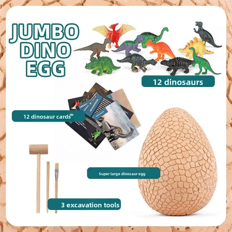 New Giant Dinosaur Egg Archaeological Dig Eonal Toy for Boys over 8 Years Old Clay Material Brain-ing Fun