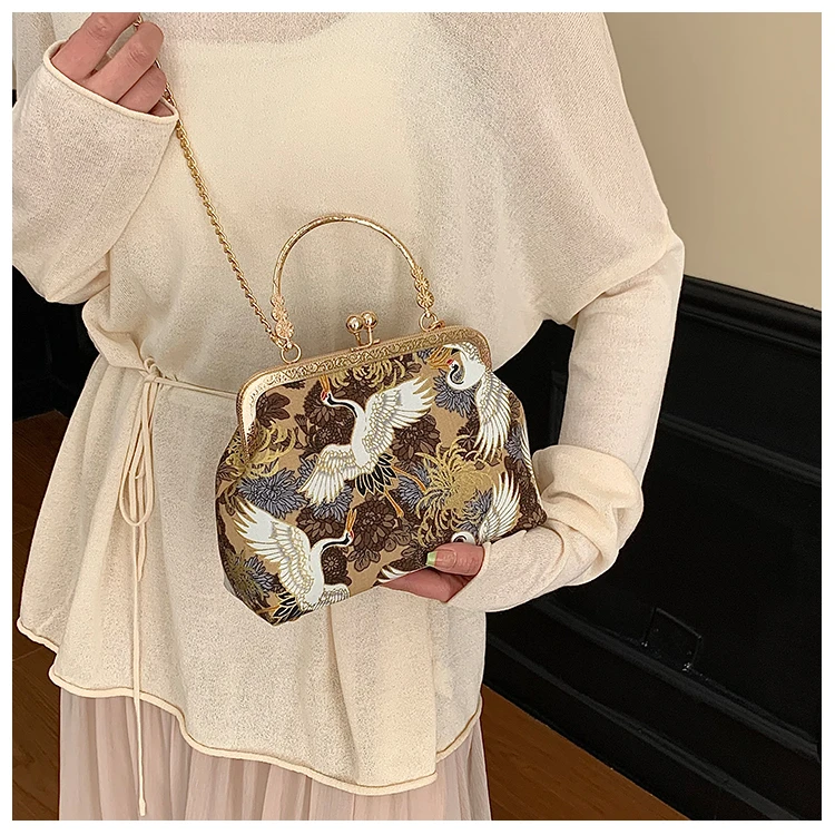Silk Embroidery Crossbody Bag Patchwork National Style 2025 Hot Sale Bags for Women Hasp Simple Fashion Women's Handbags