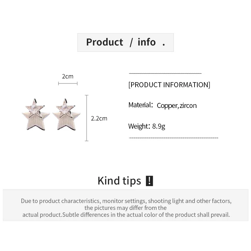 الكورية الأزياء الزركون ستار أقراط للنساء الحلو شخصية قرط الاذن المرصع الراقية الفاخرة مصمم المجوهرات بالجملة