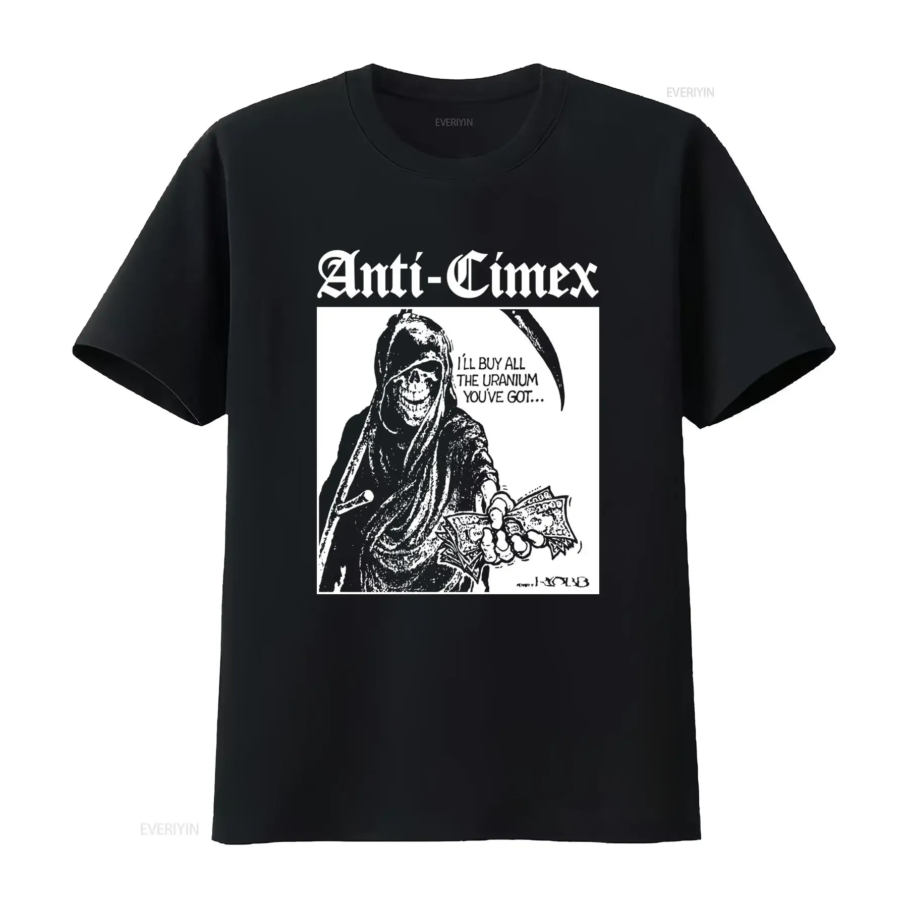 T-shirt Anti Cimex Grim Reaper, design Unique, imprimé pour les fans de punk rock, graphique vintage lavé