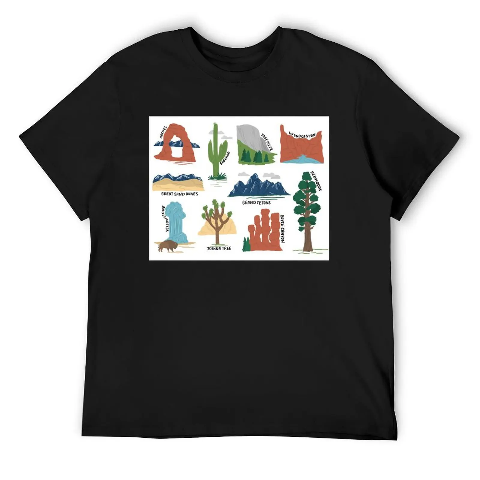 National Parks Print (2.0) T-Shirt vintage t shirts graphic t shirt vintage oversized men clothes