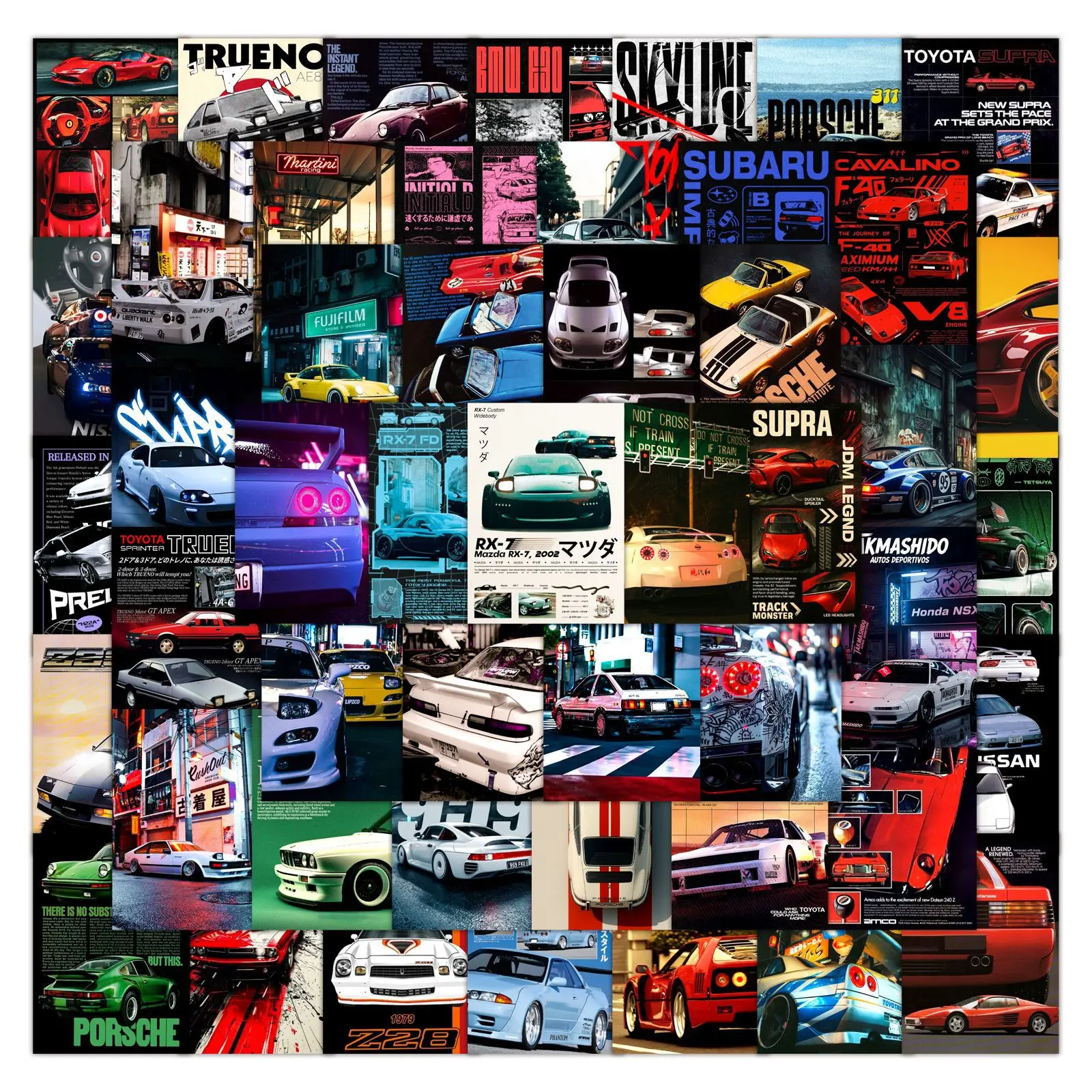 10/30/50PCS Cool Car JDM Poster Cartoon Sticker FAI DA TE Telefono Laptop Bagagli Skateboard Graffiti Decalcomanie Divertimento per il Capretto
