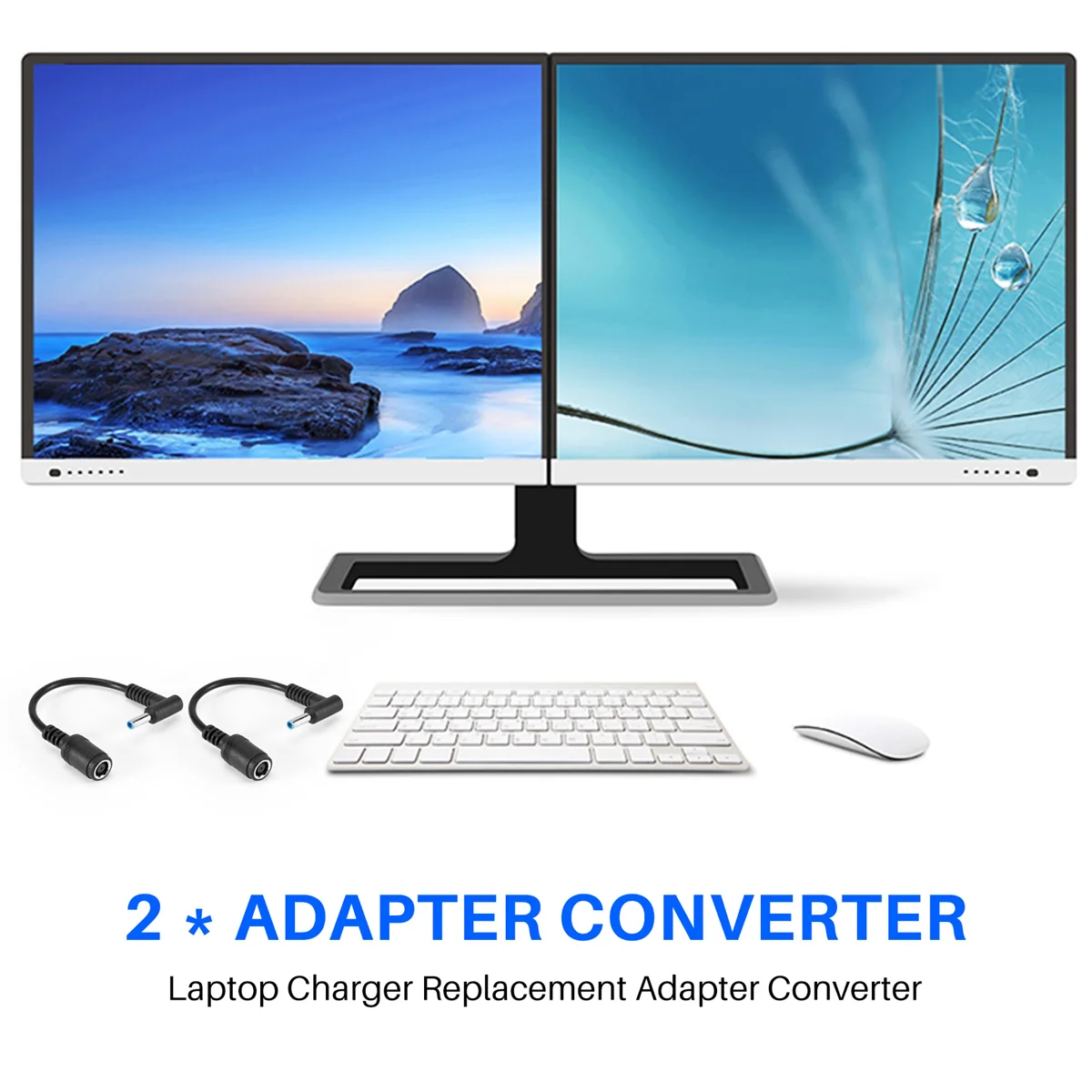 Adapter Power Supply 7.4x5.0mm to 4.5x3.0mm Tip Connector Converter for HP Stream Spectre Pavilion Envy Elitebook Split Chromebo