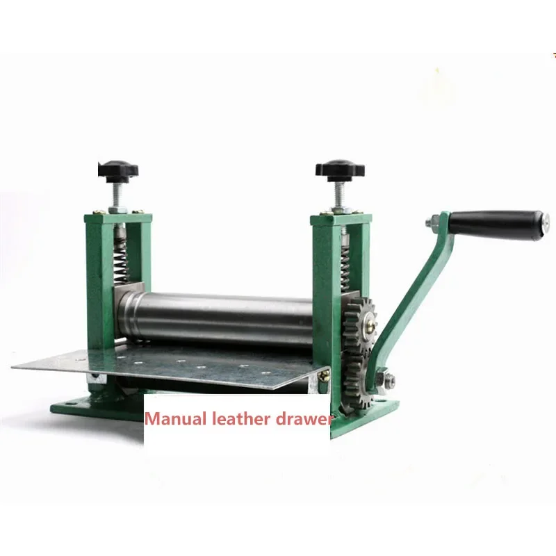 Hand-operated small drawer/glue dispenser machine/shoulder strap drum/leather press/laminating machine