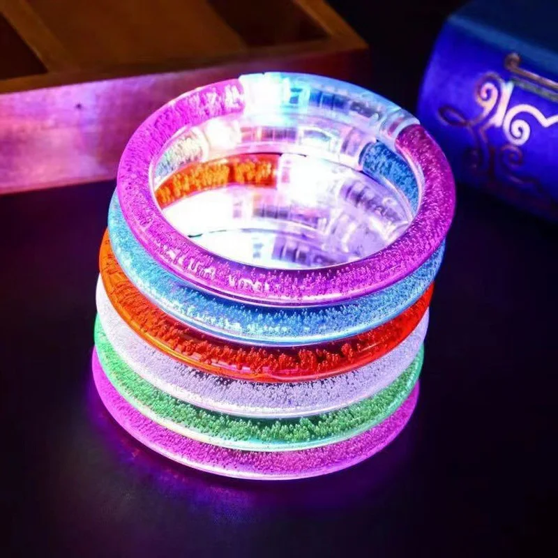 Hot Sale Acrylic Luminous Colorful Bracelet LED Flash Children\'s Bracelet Luminous Toy Birthday Party Favors Gifts LED bracelet