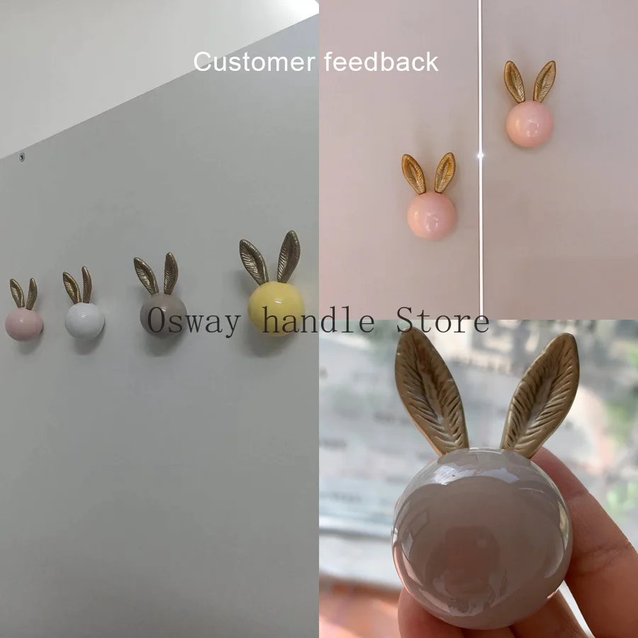 Wall Coat Hooks wall hooks decorative Mounted Coat Rack Hat Hooks key Bathroom Towel hooksWall Hangers Rabbit Ceramic Round Hook