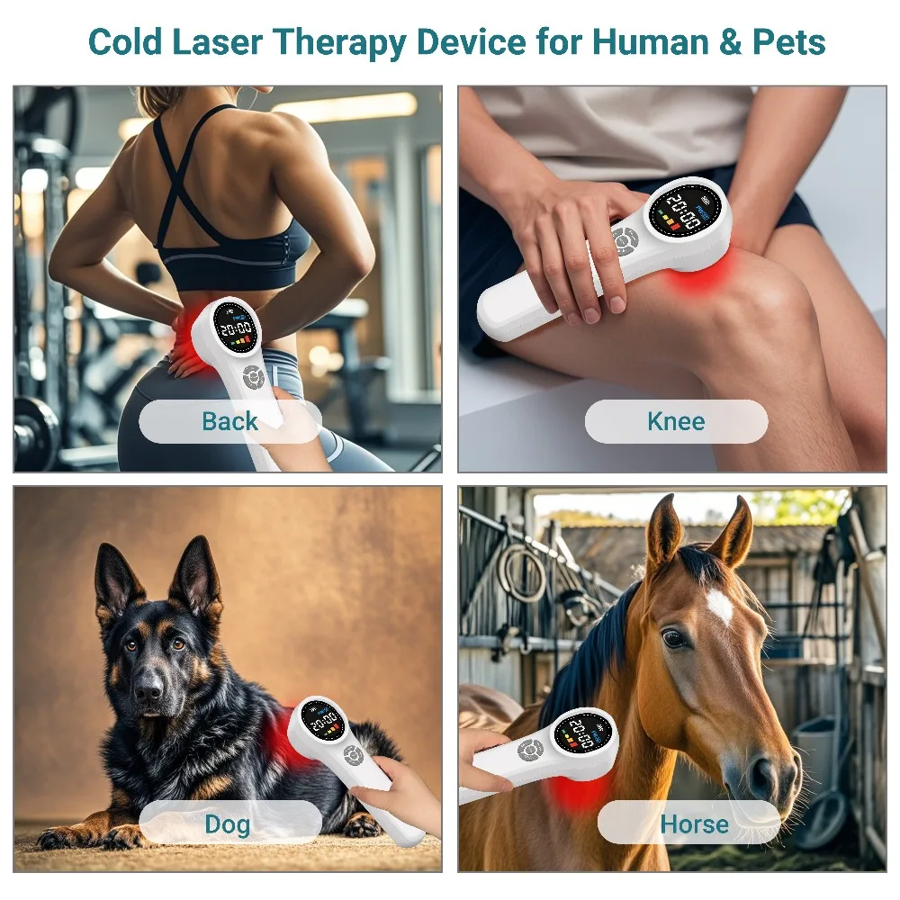 3 Wavelength Handheld Infrared Cold Laser Therapy Device 24 Diodes Low Level Laser Treatment for Joint Inflammation Pain Relief