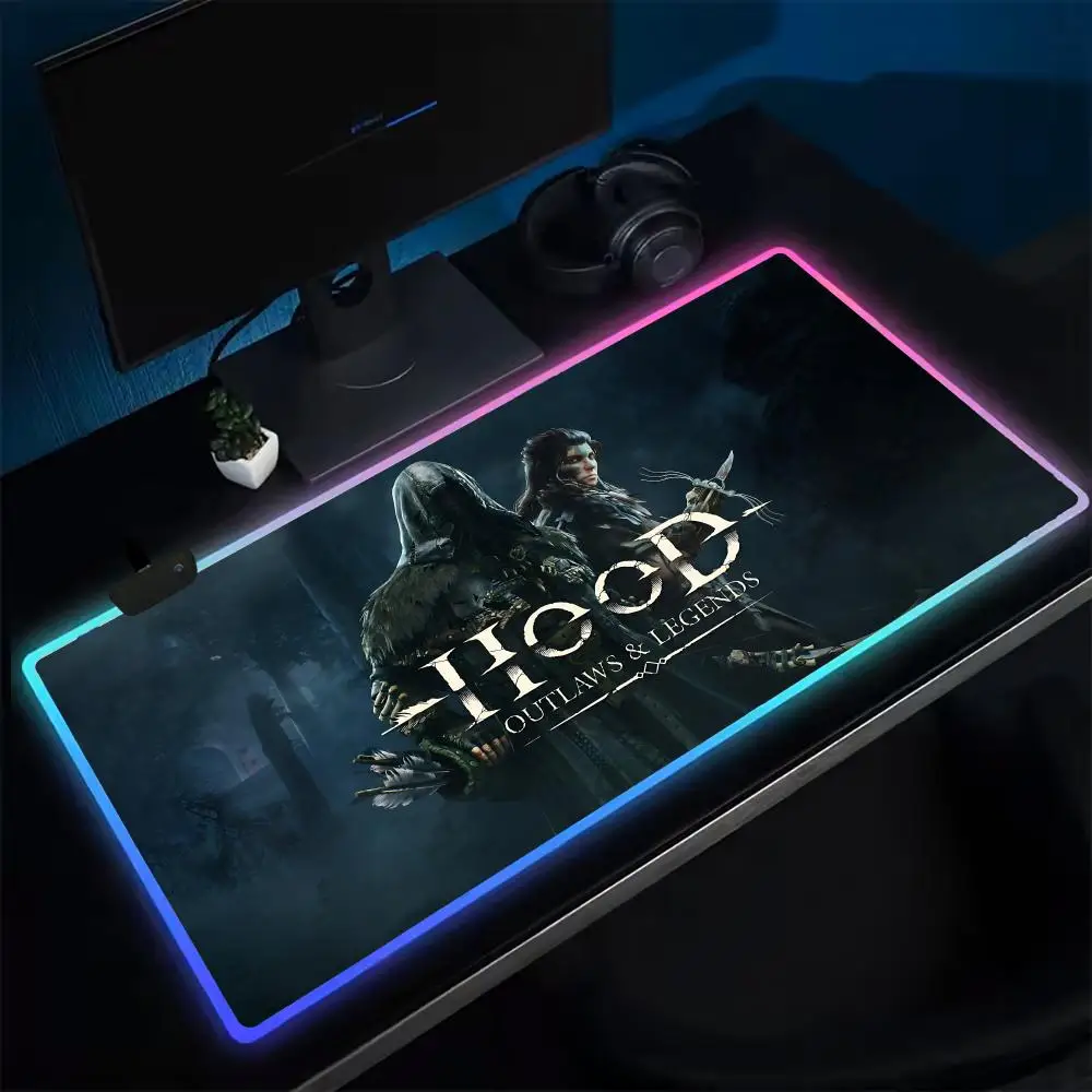 

Hood Outlaws & Legends Mouse Pad Anime Gaming Mouse Pad LED Table Pads Backlit Rubber Desktop XXL RGB Desk Mats