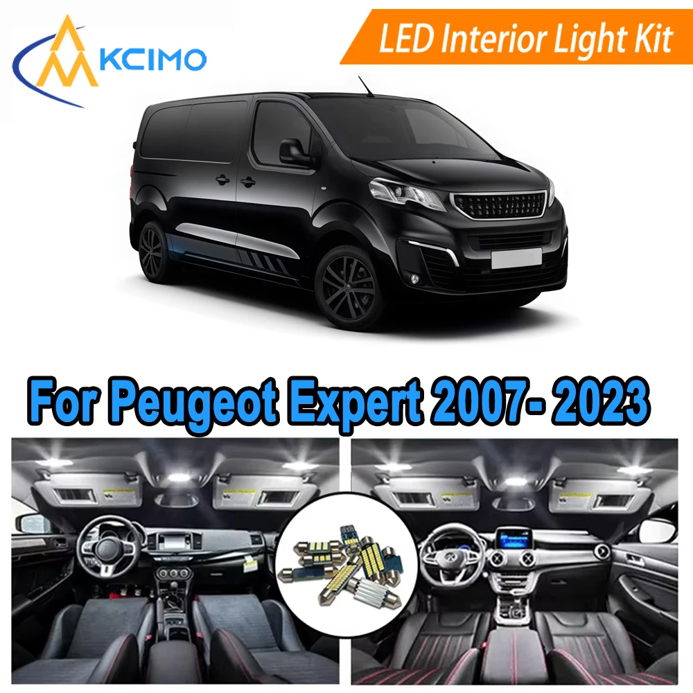

Car Interior Lights For Peugeot Expert 2007-2023 Super Bright 6000K Cool White/Blue LED Bulbs Easy Installation Dome Lights