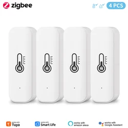 Tuya Zigbee Temperature And Humidity Sensor APP Remote Monitor For Smart Home Var SmartLife Work With Alexa Google