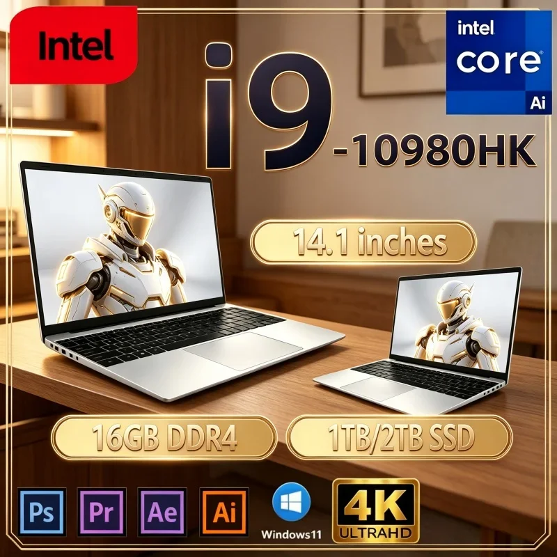 New Gaming Office Notebook 14.1 Inch Intel I9‑10980HK 16GB 32GB 2TB SSD Windows 11 Hot 2026 Laptop