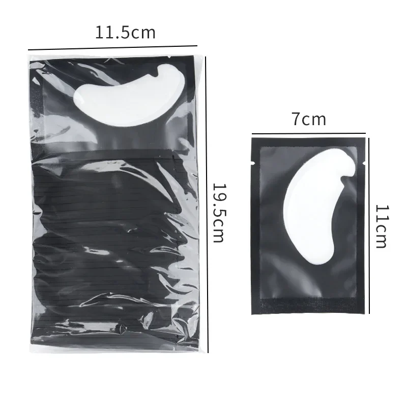 Juego de 50 pares de extensiones de pestañas en forma de U, parche para ojos con muesca, almohadillas sanitarias de Gel, suministros de parches para pestañas, máscara para ojos, herramientas de belleza