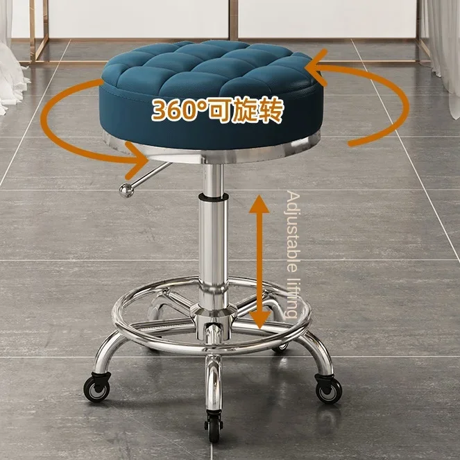 

Hairdressing Stool Salon Furniture Barber Shop Chairs Stylis Tattoo Chair Liftable Rotatable Beauty Nail Pulley Furniture Chair