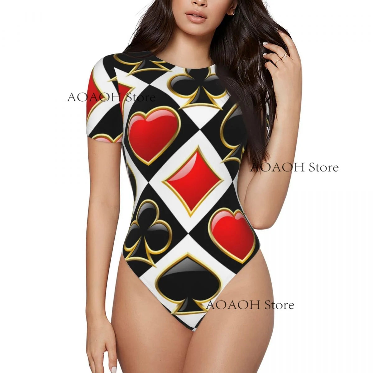 ผู้หญิง Slim Bottoming Jumpsuit หญิงสั้นโป๊กเกอร์ Jumpsuit Bodysiut เสื้อผ้าเซ็กซี่