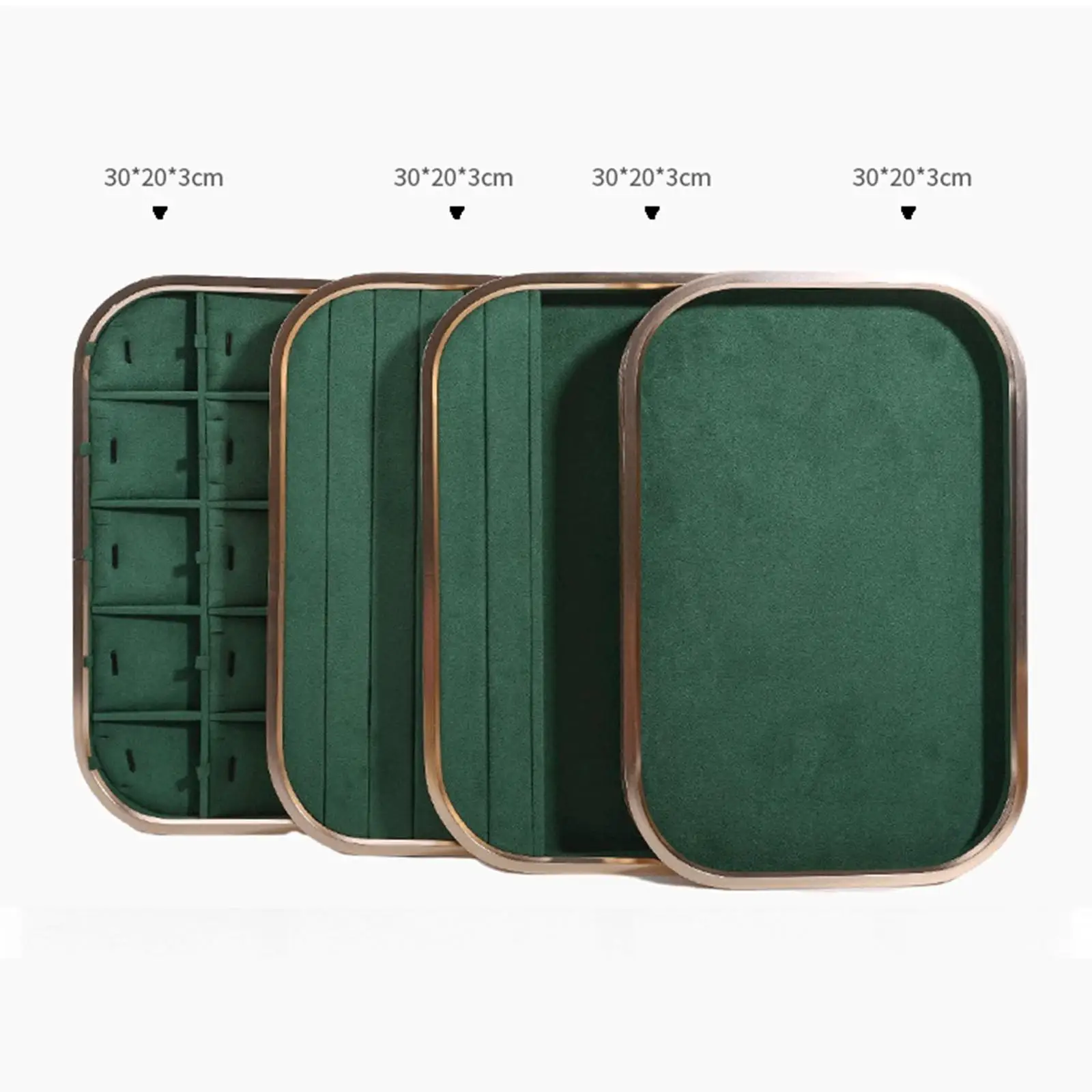 Jewelry Display Tray Organizer for Necklaces Bracelets Earrings Rings Pendants Brooches Watches Storage Box with Scratch Proof