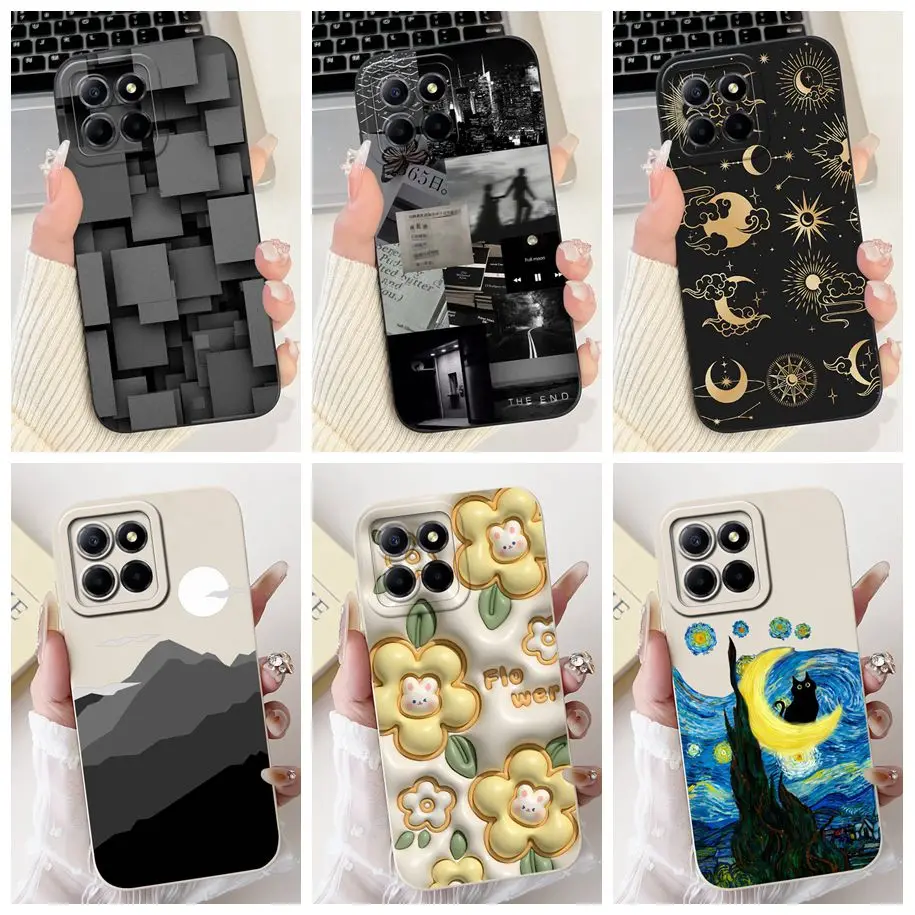 For Cover Honor X8b 2023 Phone Case Popular Flower Soft Silicone TPU Shockproof Bumper 6.7