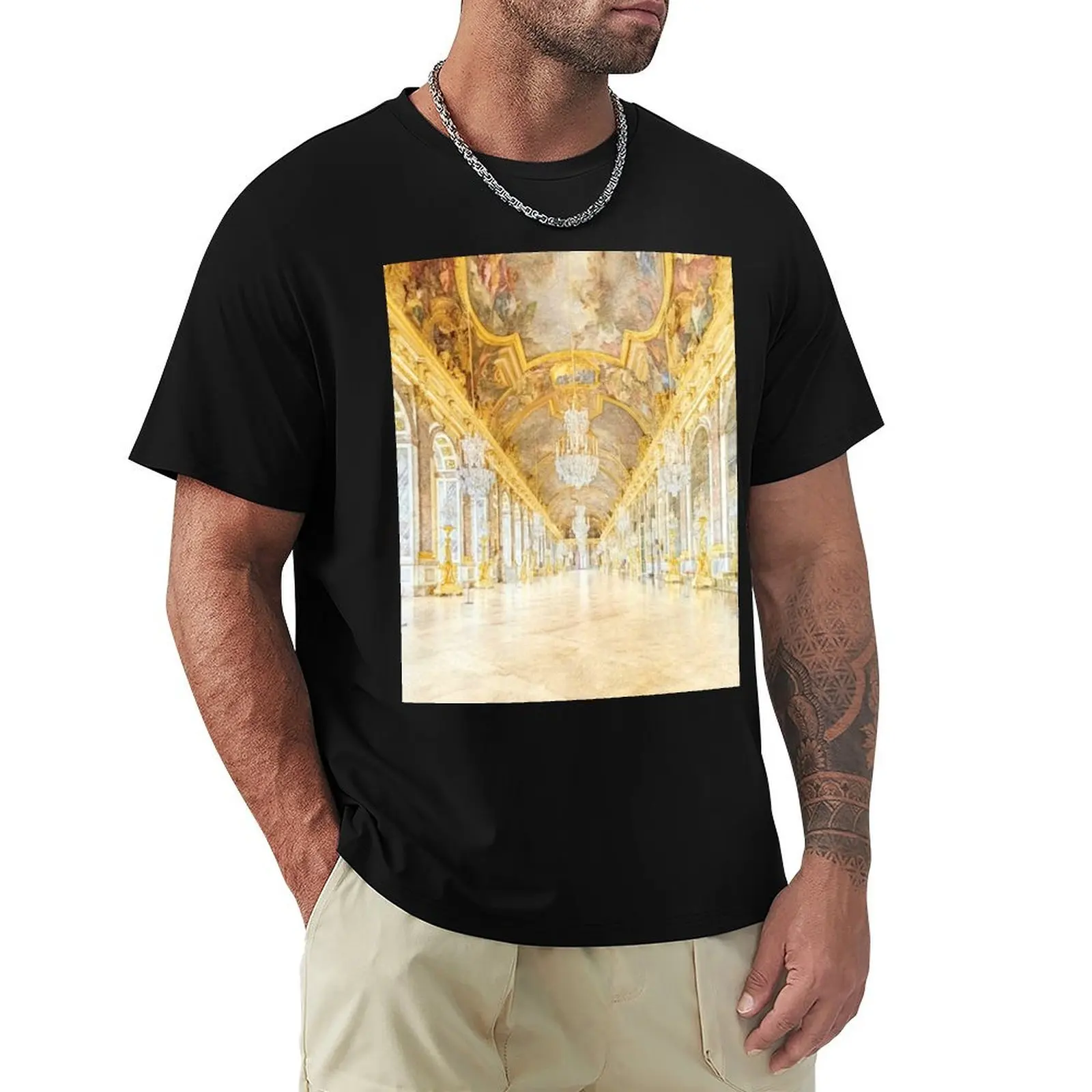 Versailles Hall of Mirrors T-Shirt Basic Simple Design Short Sleeve Shirt