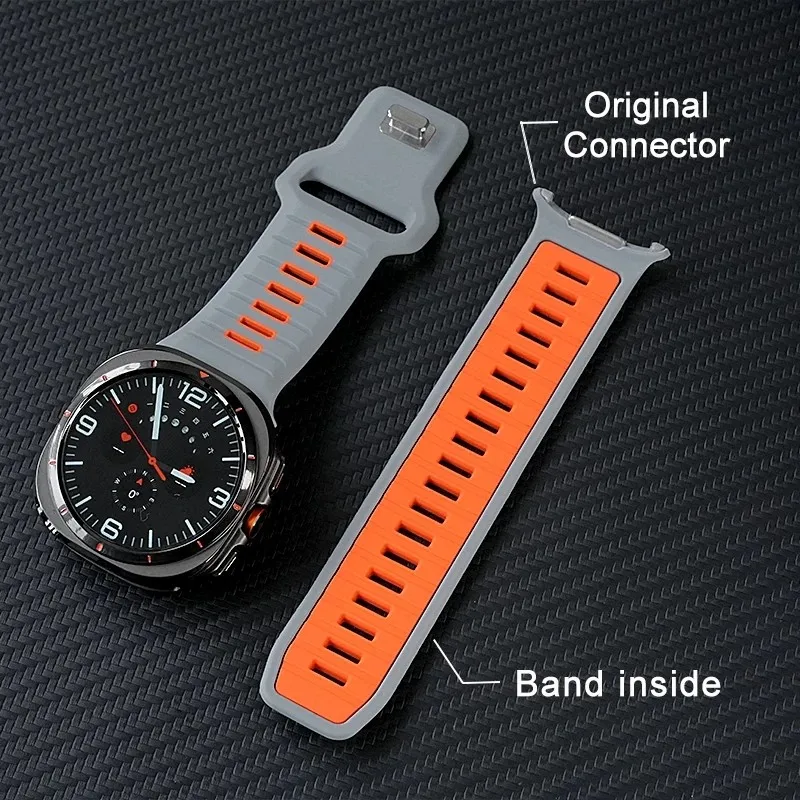 لساعة سامسونج جالاكسي 8 الترا 47 ملم حزام رياضي من السيليكون السائل المسامي لملحقات سامسونج جالاكسي 7 الترا #2