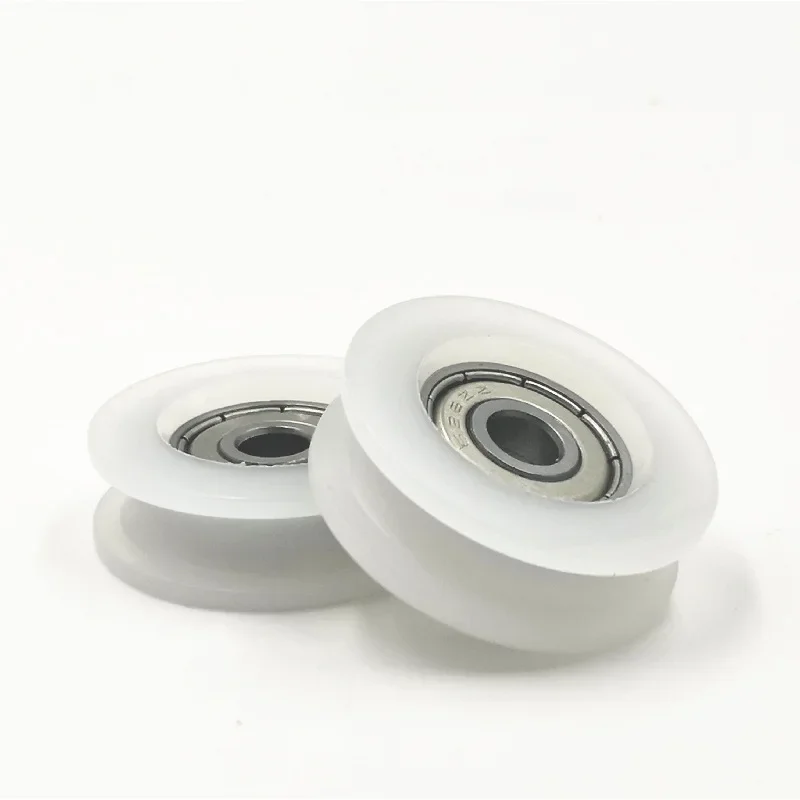 4pcs U5*24*7mm Groove Nylon Round Pulley Ball Bearing Wheel Roller for Door Windows Shower Pulleys Drawer