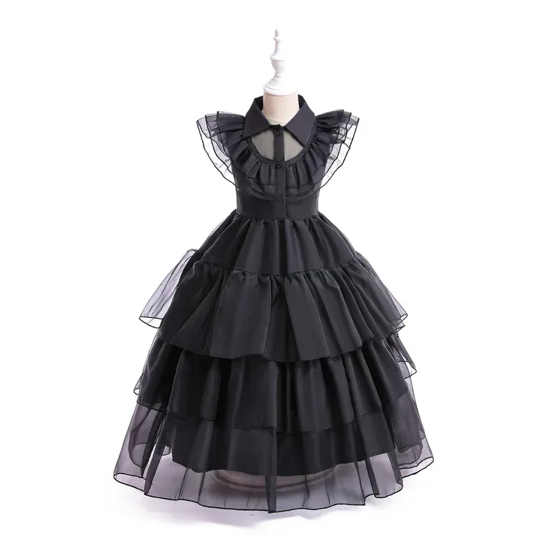 

ABC123 Косплей Танцевальный костюм в готическом стиле для девочек Черное праздничное платье для взрослых Хэллоуин Семья Аддамс VF;5,C'8.M;0'