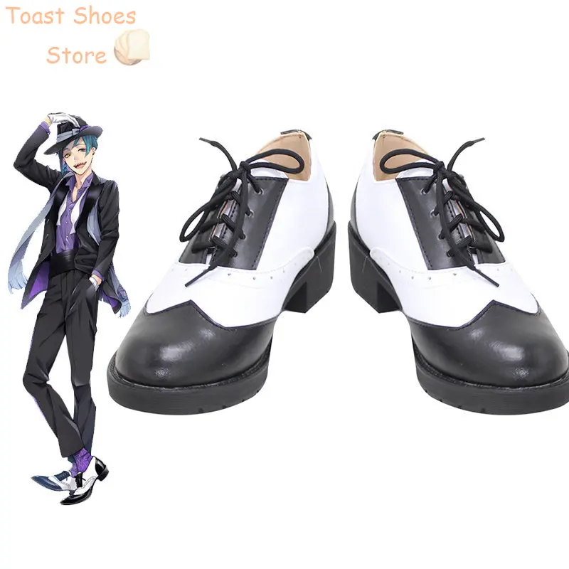 Jeu Twisted Wonderland Floyd Cosplay Chaussures en cuir PU, Bottes d'Halloween et de carnaval, Accessoires de costume