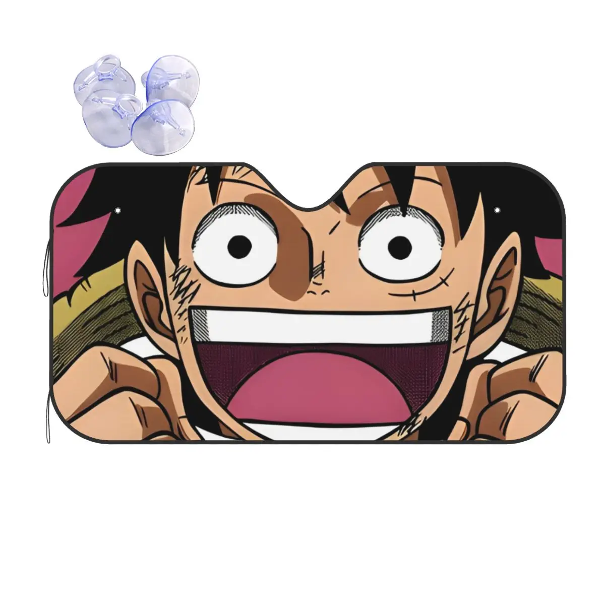 

Smile Luffy Manga Personality Sunshade Windscreen 76x140cm Aluminium Foil Sunshade Visor Accessories Covers