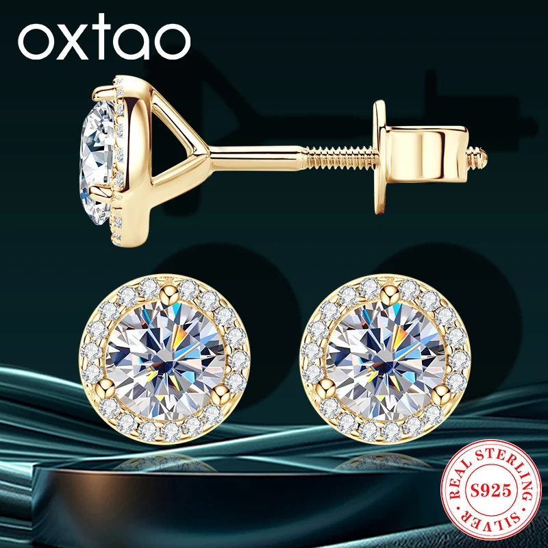 

Серьги-гвоздики из цельного золота 10 карат, 5 мм, цвет D, серьги для пирсинга с муассанитом, сверкающий бриллиант с сертифицированными свадебными украшениями для женщин