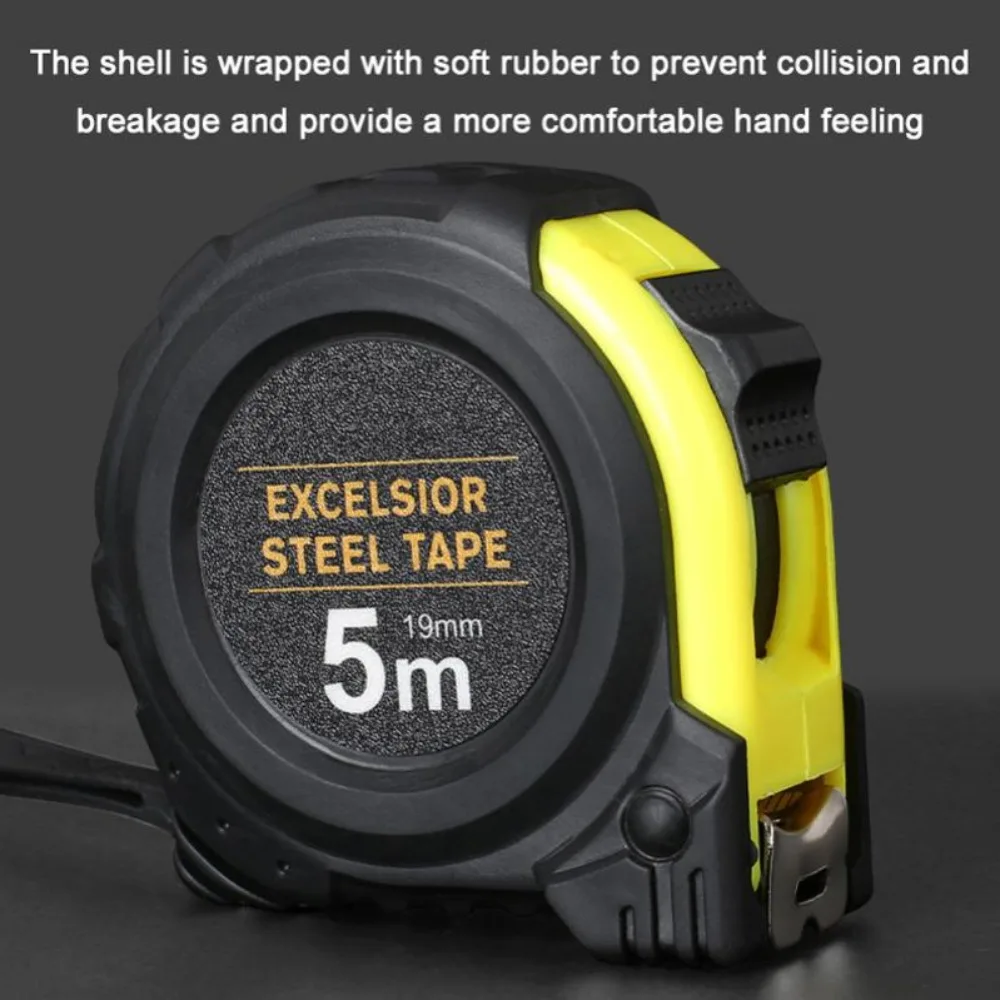 Precise Clear Steel Tape Measure Retractable 3M 5 Meters Thickened Self-locking Rubberized Woodworking Tool Metric Tape Ruler