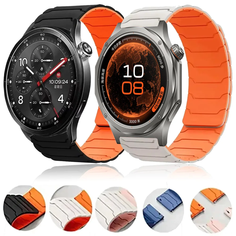 20mm 22mm Magnetic Silicone Strap For Xiaomi 5/S5-4-3-2 Bracelet Wristband For Oneplus 4/3/2/Lite Amazfit Bip 6-5-Max Balance 3