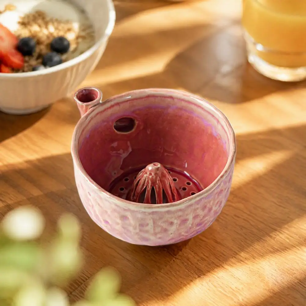 Fruit Washing Bowl Ceramic Berry Washing Bowl with Drainage Hole 360° Self Rinsing Fruit Strainer for Kitchen for Vegetables