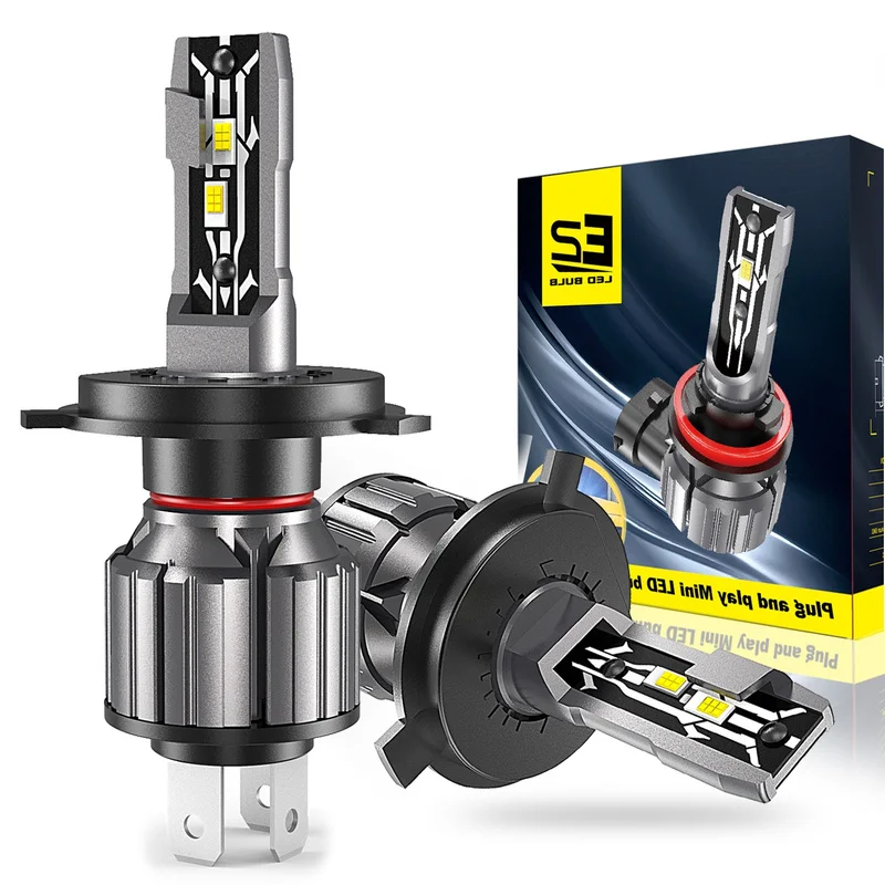 

2 Pieces of New E2 H4 Car Lights Far and Near Light Integrated Headlight Bulbs Car Led Large Headlight Car Acessories