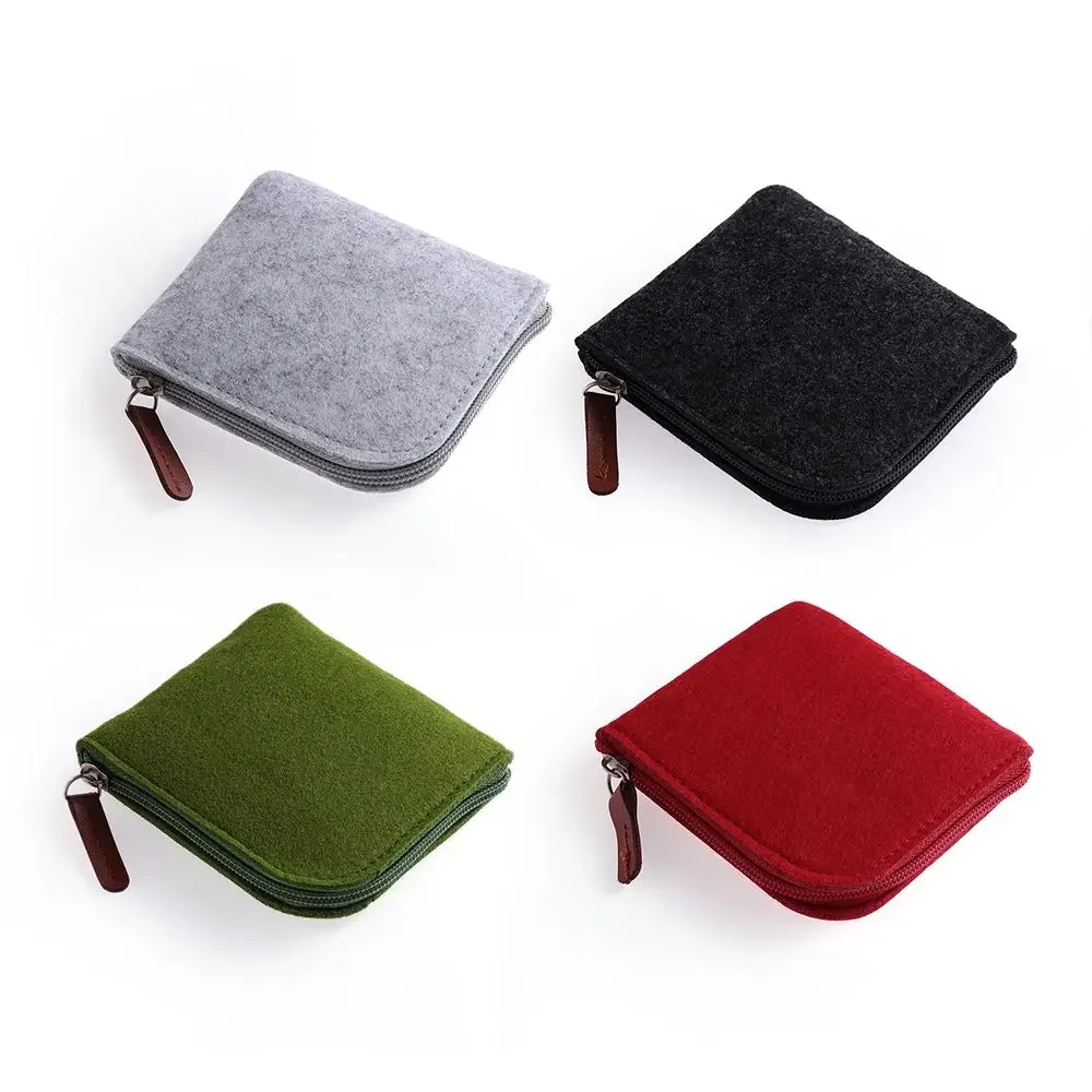 

Retro Mini Coin Purse Credit Card Holder Women Wallet Change bag Wool Felt Bag