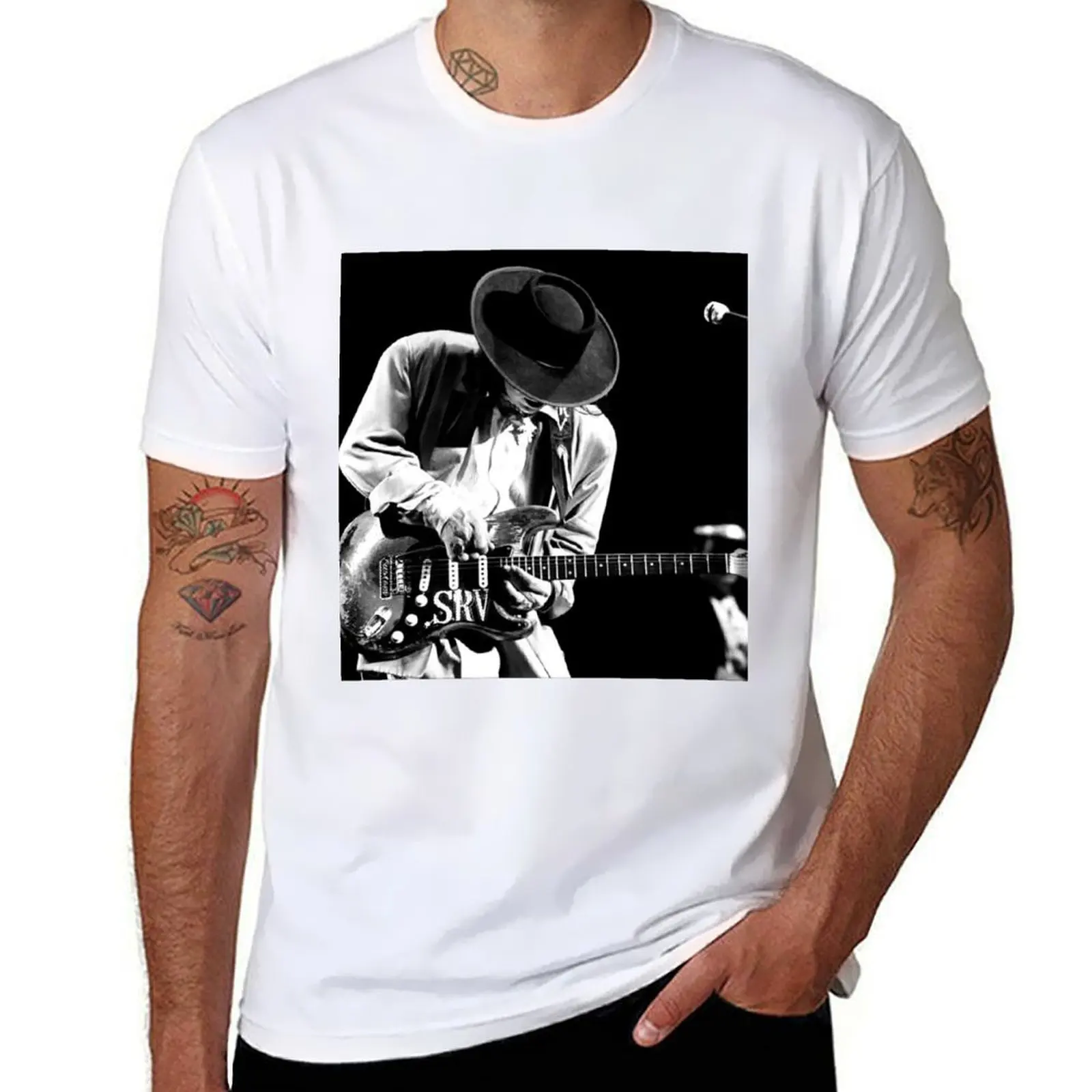 

Stevie Ray Vaughan On Stage Performs T-Shirt cotton t shirts man 100% printed t shirts for man T-Shirt